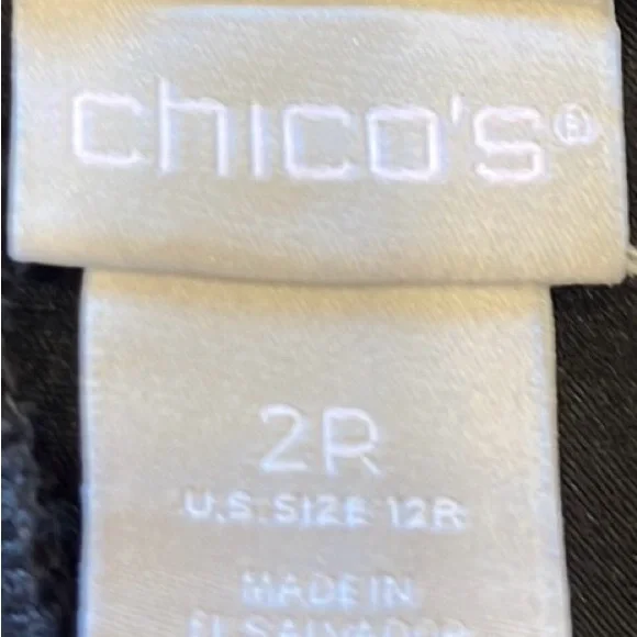 Chicos Black Ankle Length Black Dress Slacks. Chicos Size 2 / Women’s Size 12. - Picture 6 of 7